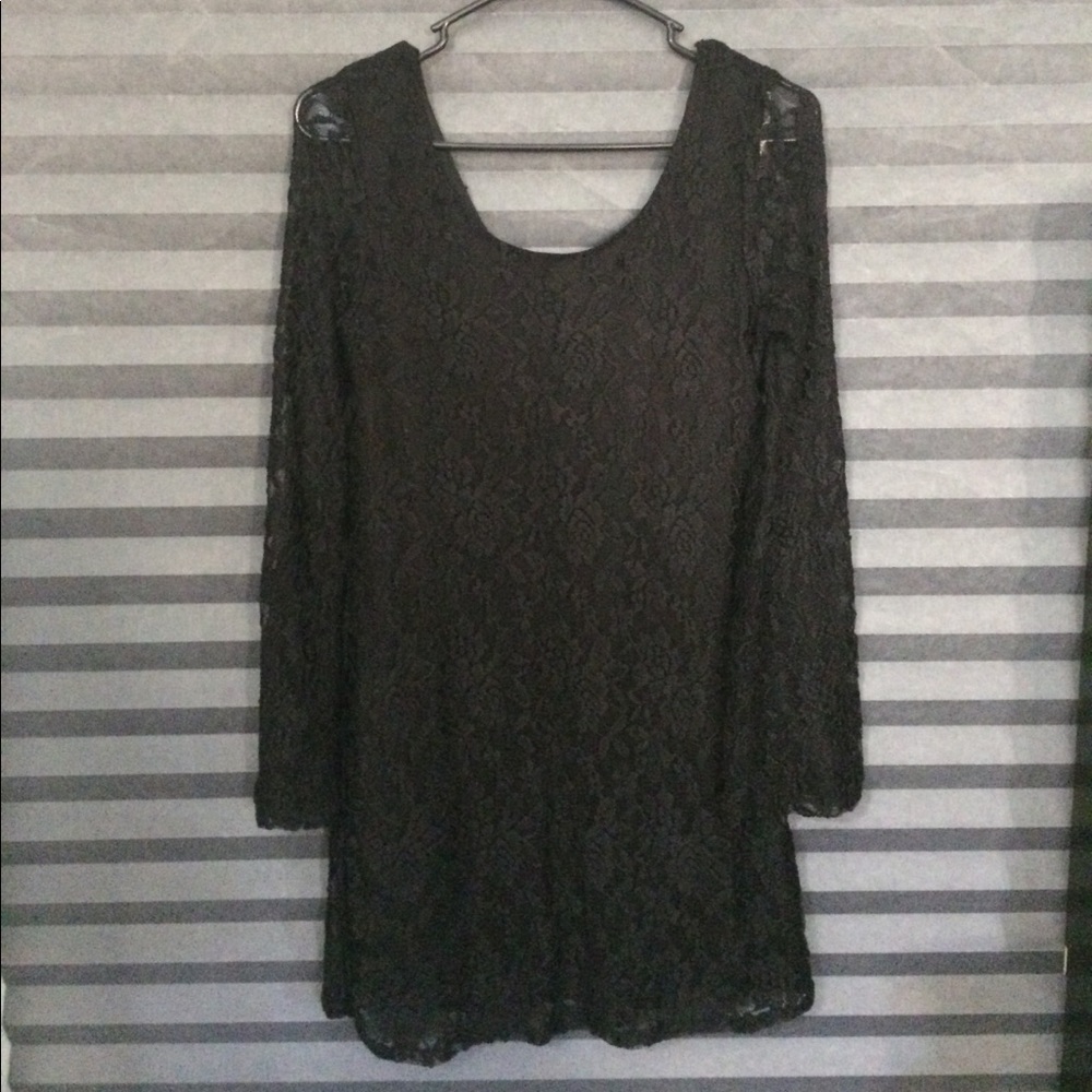 Black lace tunic dress